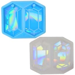 Silicone Mold for Earring Pendant Holographic Hexagon Earring Resin Mold Rainbow Light Earring Keychain Charm Epoxy Mold