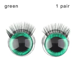 1Pair 20MM Plastic Doll Safety Eyes 3D Glitter Eyeballs With Eyelash For Crochet Toys Puppet Amigurumi Dolls Accessories