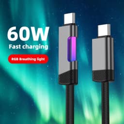 NNBILI NEW RGB Fast Charging Cable 100W A-C and 60W C-C Charging Cable Fast Charging Cable, for Xiaomi Huawei OPPO Oneplus Cable