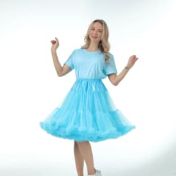 Skirt Length 55cm Women Tutu Skirt Solid Fluffy Tulle Princess Ball Gown Pettiskirt Ladys Ballet Party Performance Dress PP008