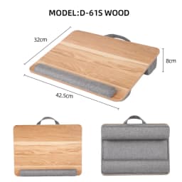MUMUCC Wooden Suspended Bed Laptop Desk, Portable 15 Inch Bed Study Table with Handle, Sponge Cushion & ABS Slot, Compact