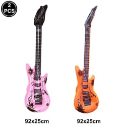 Inflatable Guitar 35inch Rock Star Guitar Reusable Inflatable Guitar Toys Balloons 80s 90s Themed Kids Birthday Party Decoration