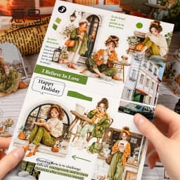20pcs/lot Memo Pads Material Paper Warm and always safe Junk Journal Scrapbooking Retro Background Decoration
