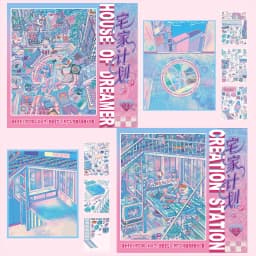 Cartoon Home stay plan DIY 3D Sticker Pocket Cabin Scene Stacking and Pasting Festival Birthday Gift for Student Stationery