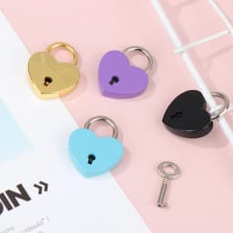 1Set Heart Shape Padlocks Luggage Hardware Locks With Key Lock For Travel Wedding Jewelry Box Diary Book Suitcase Christmas Gift