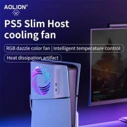 RGB Temperature Sensing Side-mounted Cooling Fan For PS5 Slim Digital/Disc Version 2 USB Ports Host Side Cooler For PS5 PRO