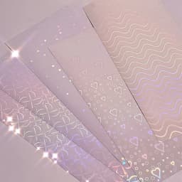 6pc Sparkling Laser Film Stickers - Love Laser Transparent Stickers - DIY Photo Mobile Sticker Decoration Scrapbook
