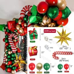 Christmas Balloon Arch Green Gold Red Box Candy Balloons Garland Cone Explosion Star Foil Balloons New Year Christma Party Decor