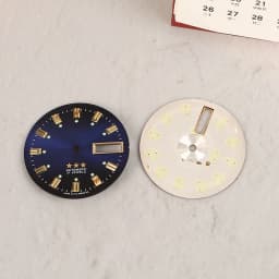 New 1Pc Vintage 3 Stars Watch Dial DIY Parts Dual Calendar Literal Men's Watch Accessories For 46941/46943 Movement