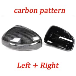 Mirror Cover For Audi TT TTS TTRS MK2 (8J) R8 (42) 2007-2014 Carbon Fiber Look/Gloss Black Exterior Rear View Cap Replacement