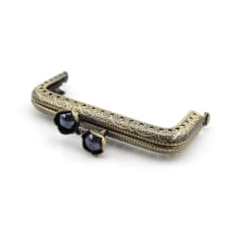 10pcs 8.5cm Lotus Head Beads Bronze Flat Edges Square Metal Purse Frame Handle for Clutch Bag Accessories Making Kiss Clasp