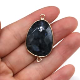 Natural Stone Drop-shaped Pendants Amethyst Double Hole Connector for Jewelry Making DIY Necklace Bracelets Accessories