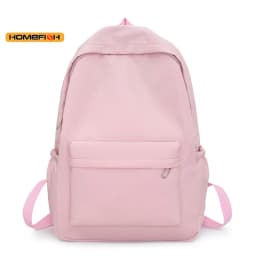 HOMEFISH Simple Solid Color Lightweight Backpack Multifunctional Casual Daypack for High School Students School Travel Daily Use