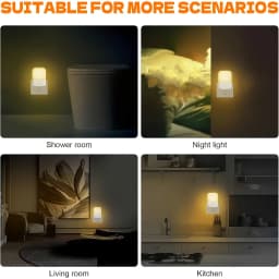 1/2 Set Light Sensor LED Night Lights EU Plug Dimmable Cabinet Light For Baby Bedside Bedroom Corridor Wireless Night Lamp