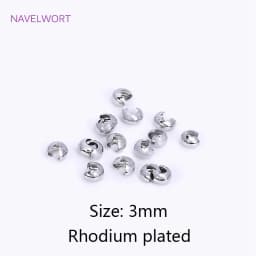 18K Gold Plated Open Crimp Beads Covers Brass Stripe Crimp End Beads Stopper DIY Handmade Crafts Accessories For Jewelry