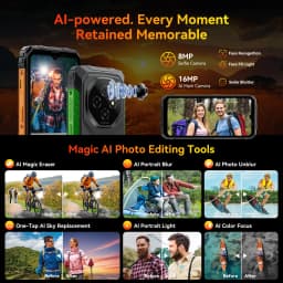 Blackview FORT 1 Rugged Phones, 6.65-inch Android 15 AI Smart Phone 6GB RAM 256GB+2TB ROM, Unisoc Tiger T615 10000mAh Cellphones