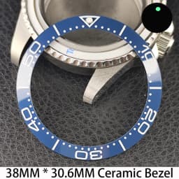 Sloping 38mm * 30.6mm Ceramic/Aluminum Bezel GMT and Diving Watch Insert Fits for 40mm Men's Watch Case Bezel Replacement Insert