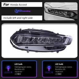 AKD Head Lamp for Honda Accord G10 LED Headlight 2018-2022 Headlights Accord DRL Turn Signal High Beam Angel Eye Projector Lens