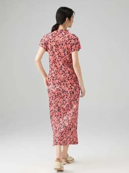 LANMREM Pleated Clothes 2025 Summer New Elegant Temperament Slit Printed Half Skirt Slim Fit Versatile A-line Skirt 2DB2687