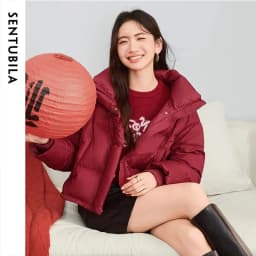 SENTUBILA Women's Winter Down Jacket 90% White Duck Down Puffy Puffer 2026 Winter Petite Bubble Coat Warm Outerwear W54YC1771X