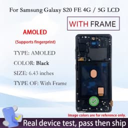 New S20 AMOLED LCD For Samsung Galaxy S20 FE 4G 5G Touch Digitizer Display Assembly Replacement Repair Spare Phone Screen Parts