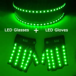 USB Rechargeable LED Glowing Gloves Finger Lighting Flashing Gloves Glasses Stage Performance Costume Dance Concert Decor
