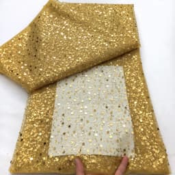 Luxury African Heavy Silver Sequins Lace Fabric High Quality For Bridal Dress 2025 French Tulle Lace Fabric Evening Dress A3490