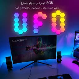 RGB Intelligent Hexagonal Wall Lamp Color Changing Ambient Night Light Hexagona Shape MeRGBW APP DIY Music Sync Game Room Home