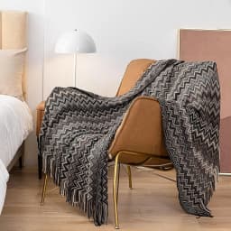 Battilo Boho Throw Blanket Lightweight Knit Throw With Tassels Bohemian Woven Sofa Blankets Soft Bed Plaid Decorative Blanket