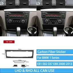 For BMW E81 E82 E87 E88 1 Series Interior Accessories 2008-2013 Gear Shift Knob Dashboard AC Outlet Carbon Fiber Cover Stickers
