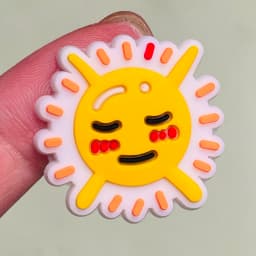 Good Quality 1pcs Kawaii Sun Expression PVC Shoe Charms Sandals Shoes Accessories Shoes Ornament Fit Kids DIY Party Xmas Gift