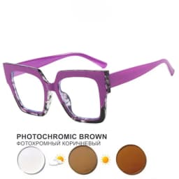 Color Matching Large Frame Cat's Eye Anti-Blue Light Myopia Glasses Frame Fashion Cool Plain Glasses -25~-600