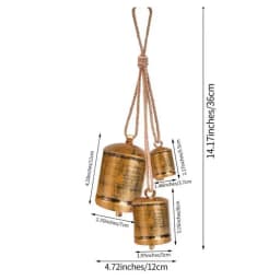 Christmas Cow Bells 3 Bells Cluster Wall Hang Decor Harmony Bells Handmade Lucky Christmas Hang Bells On Rope For Decoration
