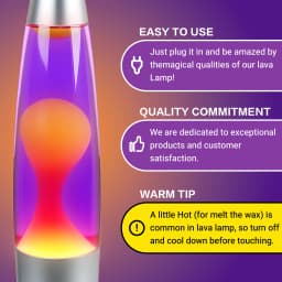 16 Inch Lava Lamp with 25W Bulb, Silver BaseLiquid Motion Lamp, Orange Wax Purple Liquid Magma Lamp, Standard Plug Vintage Decorative Night Light for Bedroom Office Gift