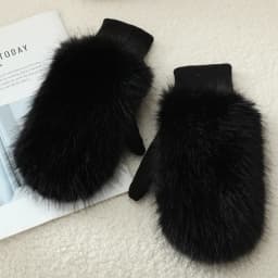 Imitation Rabbit Fur Windproof Gloves Soft Full Fingers Winter Warm Gloves Thick Warm Lining Women Mittens Cold Weather