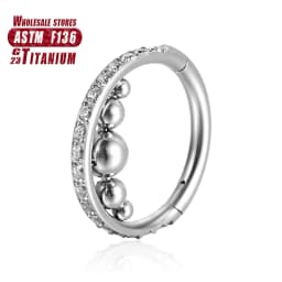 G23 Titanium Flower Nose Rings Hoop Zircon Piercing Diaphragm Tragus Cartilage Ear Perforated Clicker Ladies Lip Body Jewelry