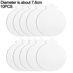 10pcs Acrylic Discs Christmas Tree Hanging Ornament DIY Blank Circle Xmas New Year Decor for Home Clear Bauble Ball Crafts