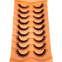 2024 New 9 Pairs Cat Eye Lashes Fluffy Faux Mink Lashes 8D Wispy Lashes Pack Dramatic Long Thick Volume Eyelashes False Eyelas