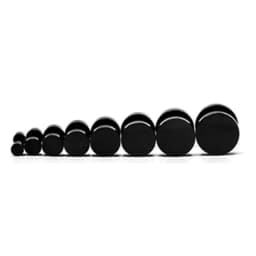 WKOUD One Pair Black Stainless Steel Round Stud Earrings For Women Dumbbell Pierceing Earrings Men Punk Fashion Jewelry
