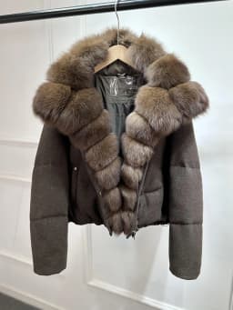 2026 Luxury Winter 90% White Duck Down Wool Blends Jacket Women Real Natural Huge Fox Fur Thickened Warm Puffer Wool Down Coat