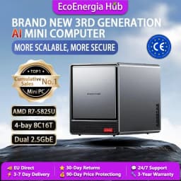 AOOSTAR WTR PRO 4-Bay NAS Mini PC [Full Configuration Version Last Batch] AMD Ryzen 7 5825U (8 Cores, 16 Threads, Up To 4.5GHz) Dual 2.5G Ethernet Ports Dual M.2 NVMe Slots Supports 4K Triple-Screen Output Suitable For Home Laboratory And Server Scenarios