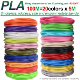 PLA Colored Odorless Safety Plastic 3D Pen Filament Diameter 1.75mm For 3D Printing Pen Kids Birthday Creative Christmas Gift