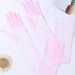 55CM 70CM Sexy Thin Hollow Transparent Long Gloves Solid Net Yarn Mesh Women Man Performance Party Elasticity Cosplay