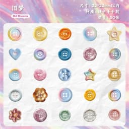 50pcs Kawaii Stationery Stickers button Junk Journal Planner Decorative Sticker Scrapbooking