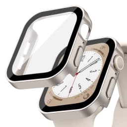 Glass+Case For Apple Watch 7 8 45mm 41mm 49mm 44mm 40mm Straight Edge Screen Protector Cover Case iWatch 4 5 SE 6 7 8 Ultra 49mm