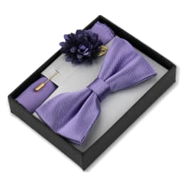 Bowtie Man Flower Brooch Set With Box Pocket Square Butterfly Lapel Pin Bow Tie Set For Men Wedding Suit Accessories Gift Cravat
