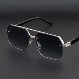 Men's Metal Sunglasses Square Half Frame Rice Nails Casual Trend Glasses Personality Retro Fashion Outdoor Sports Eyeglasses