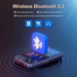 128GB MP3 player (with Bluetooth 5.3), 2.4’ portable full touchscreen music player (with speakers and Micro SD card slot)