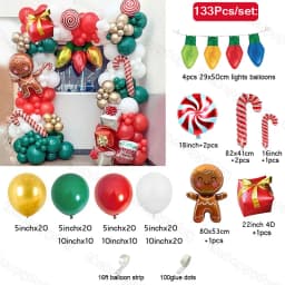 Christmas Balloon Arch Green Gold Red Box Candy Balloons Garland Cone Explosion Star Foil Balloons New Year Christma Party Decor