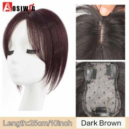 Long Straight Topper Hair Piece With Bangs Invisible Seamless Clip Overhead Toupee Invisible Replacement block Cover White Hair